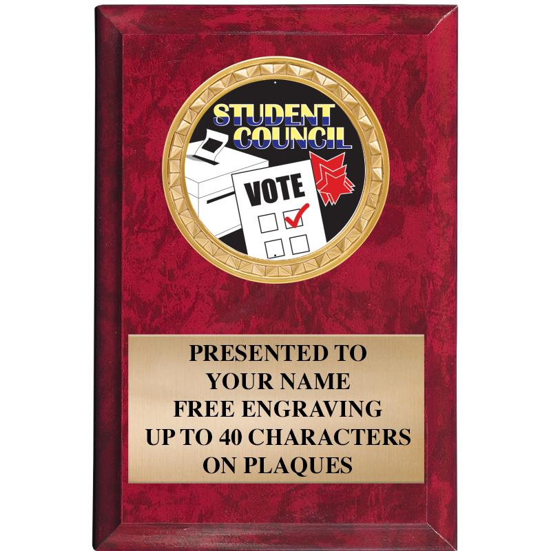 4" X 6" RED MBL INSERT PLQ