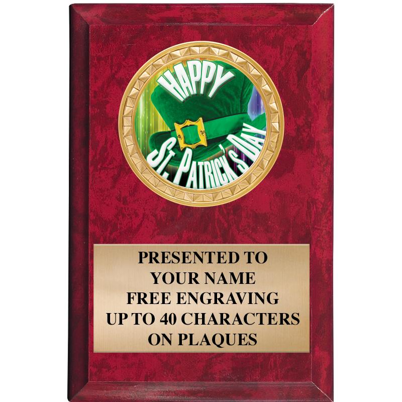 4" X 6" RED MBL INSERT PLQ