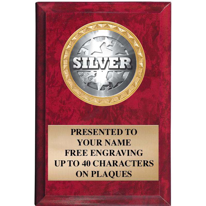 4" X 6" RED MBL INSERT PLQ