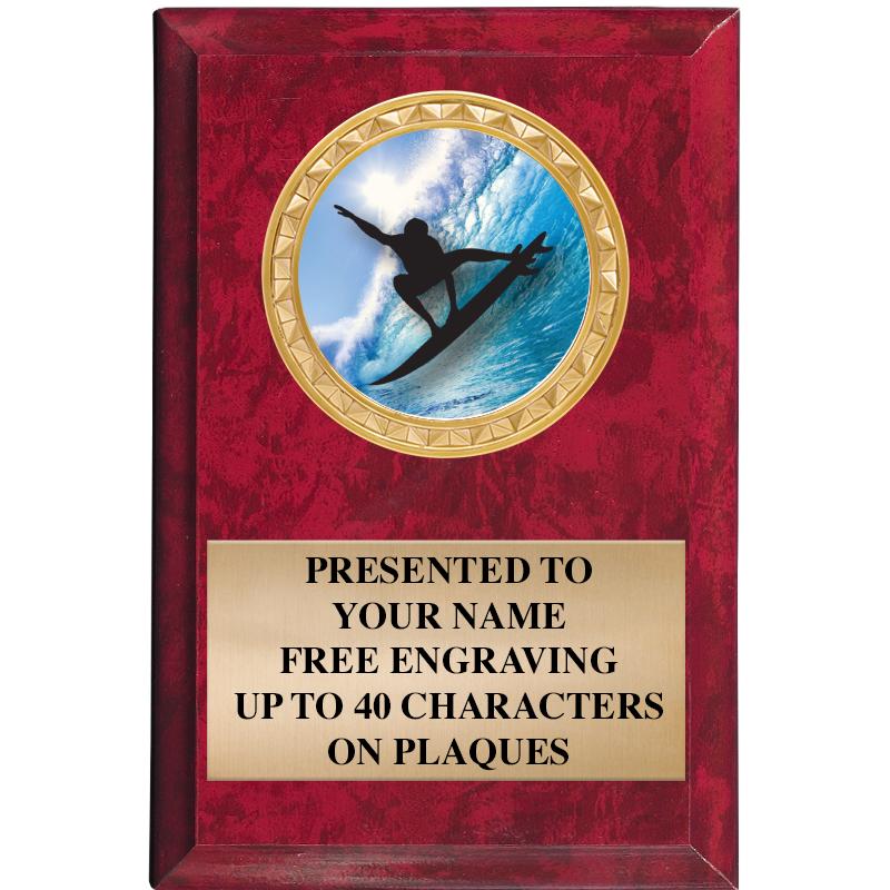 4" X 6" RED MBL INSERT PLQ