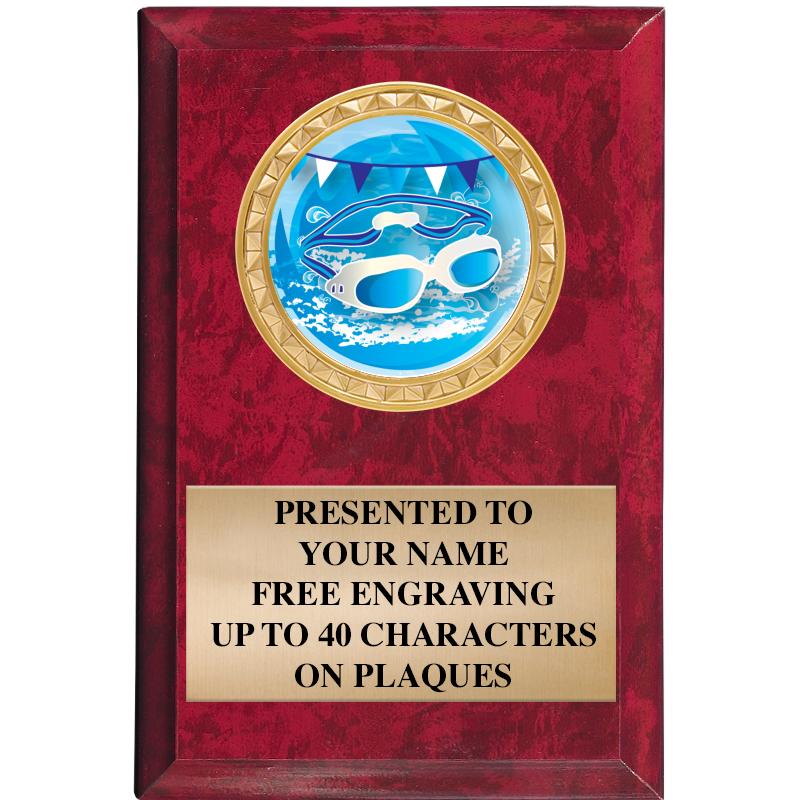 4" X 6" RED MBL INSERT PLQ