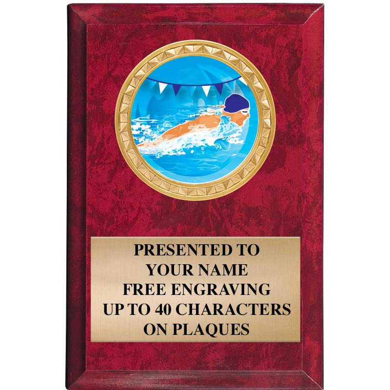 4" X 6" RED MBL INSERT PLQ