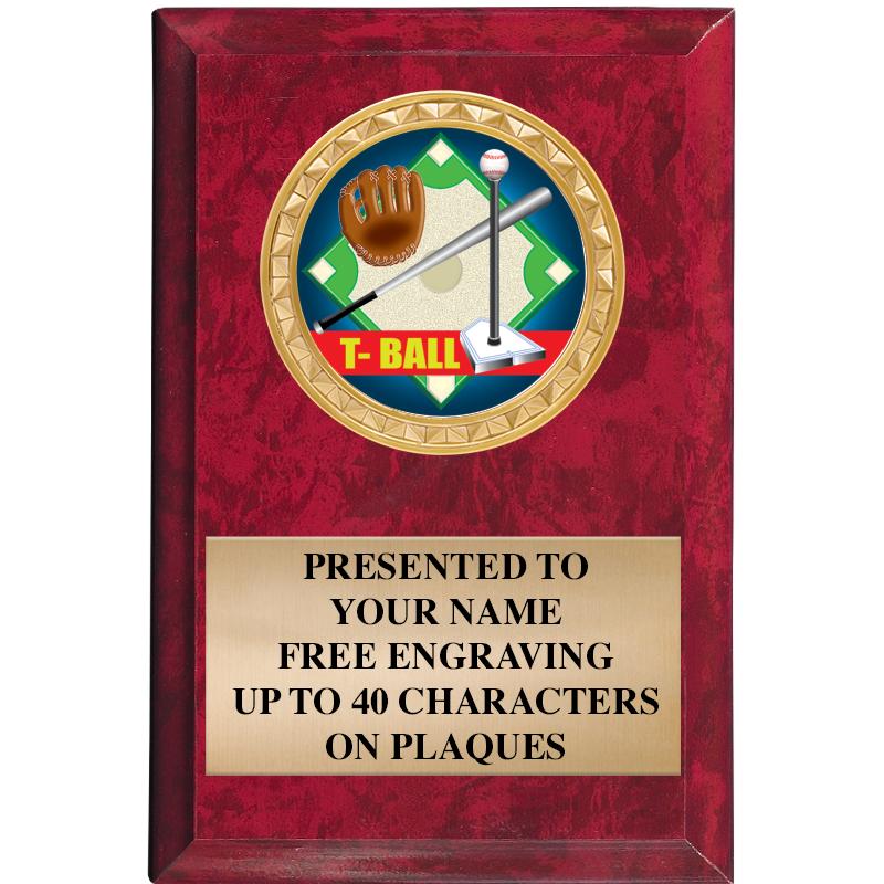 4" X 6" RED MBL INSERT PLQ