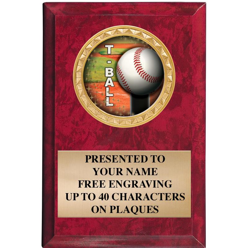 4" X 6" RED MBL INSERT PLQ