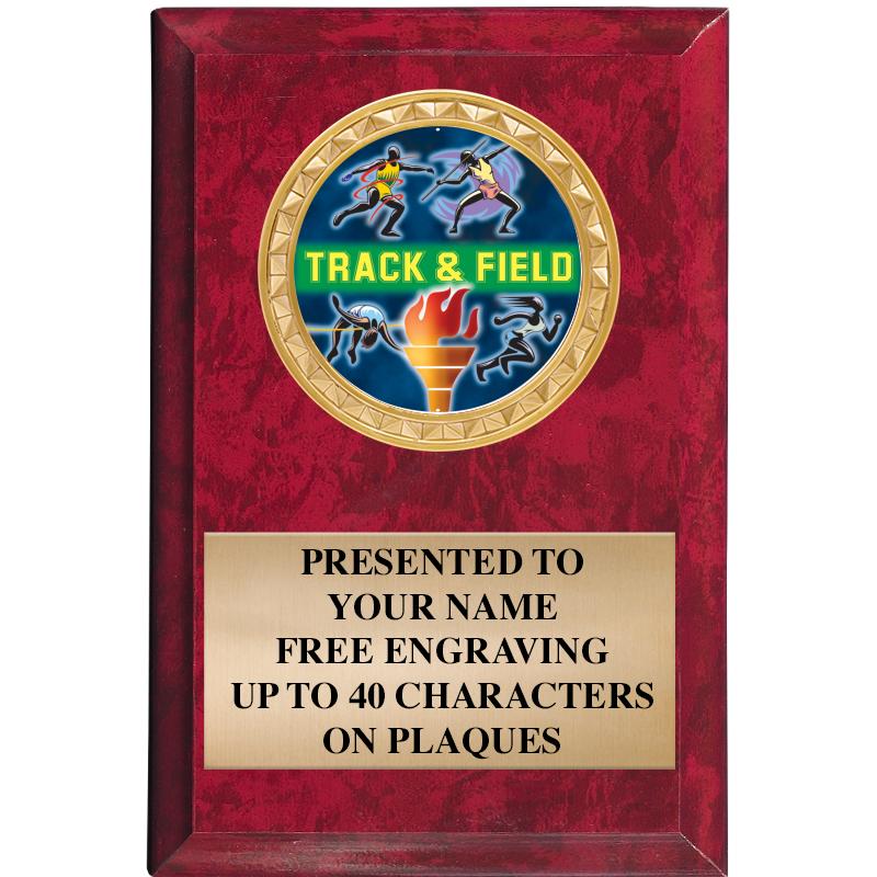 4" X 6" RED MBL INSERT PLQ