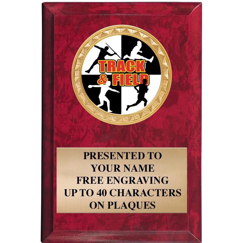 4" X 6" RED MBL INSERT PLQ