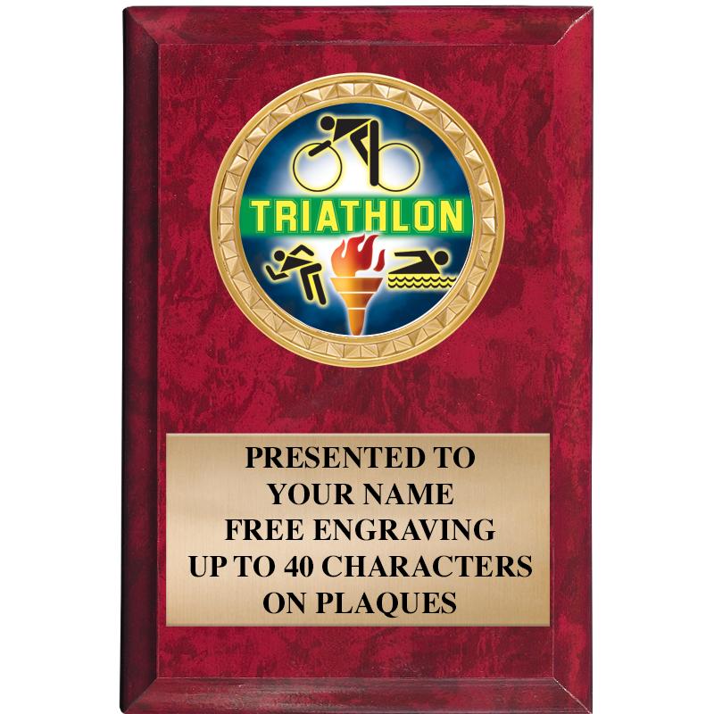 4" X 6" RED MBL INSERT PLQ