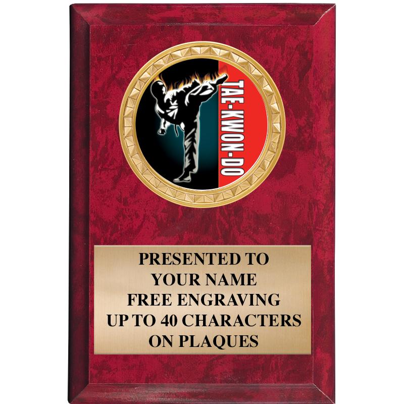 4" X 6" RED MBL INSERT PLQ