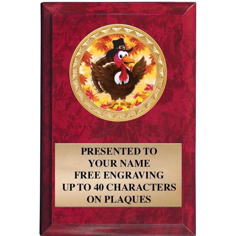 4" X 6" RED MBL INSERT PLQ