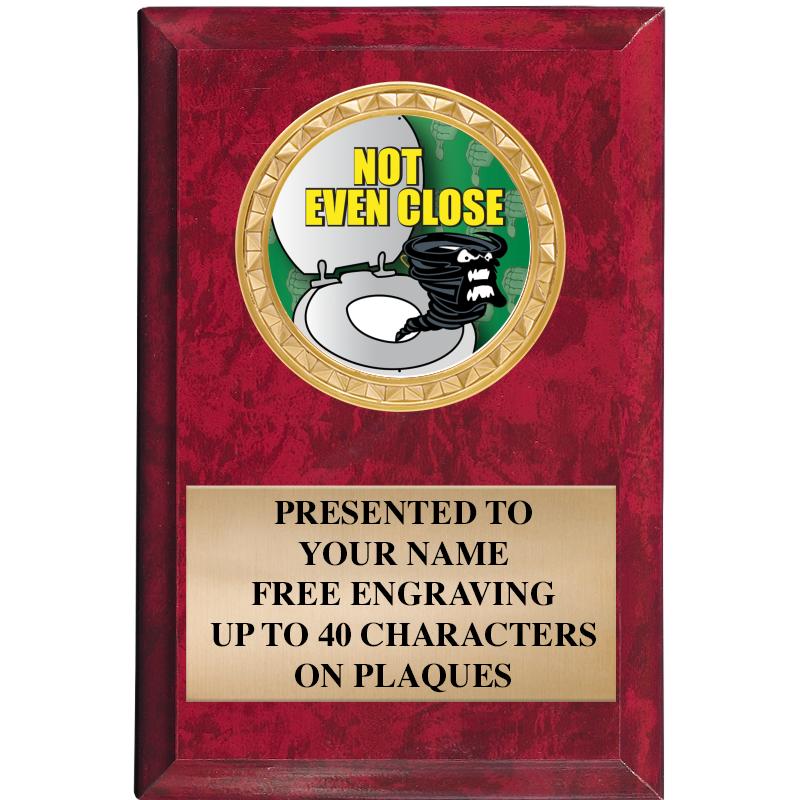 4" X 6" RED MBL INSERT PLQ