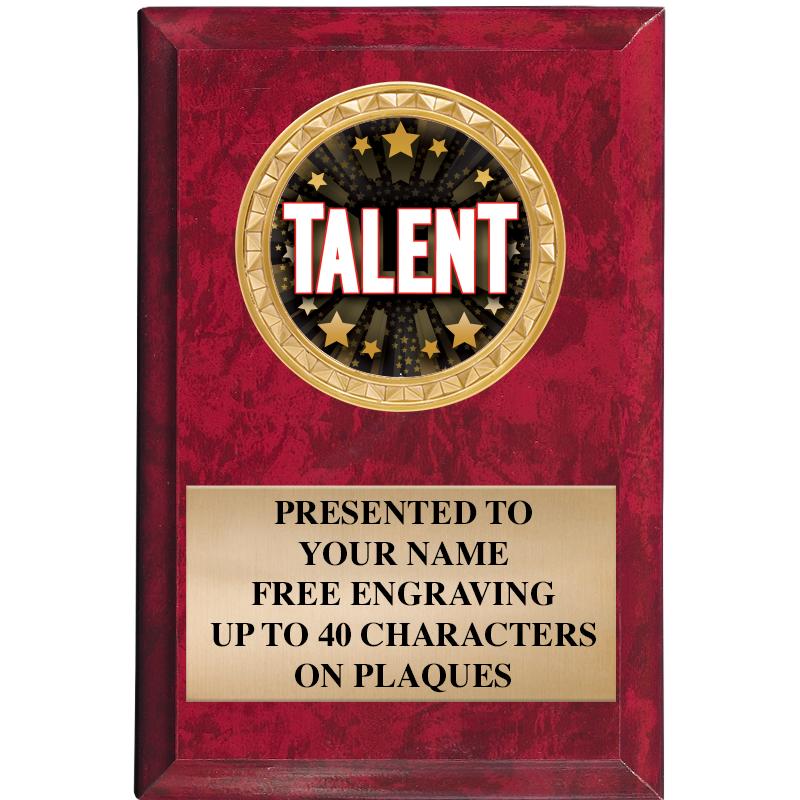 4" X 6" RED MBL INSERT PLQ