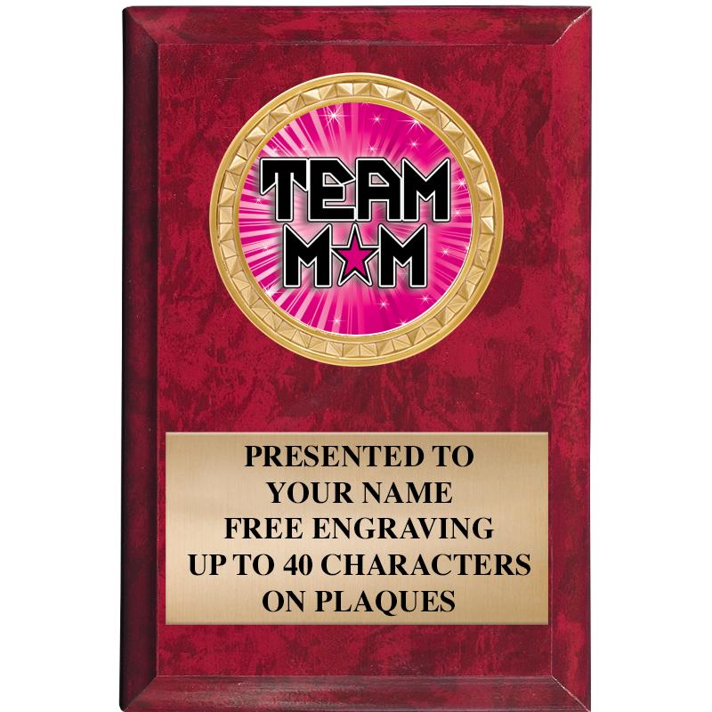 4" X 6" RED MBL INSERT PLQ