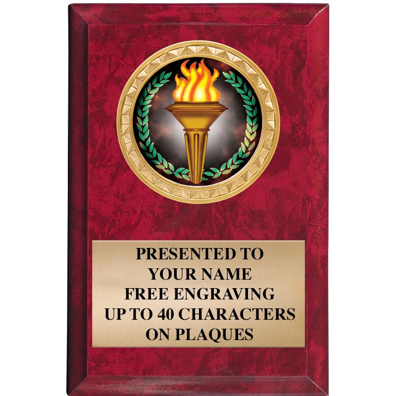 4" X 6" RED MBL INSERT PLQ