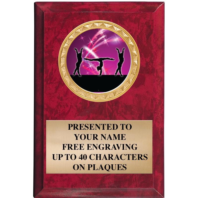 4" X 6" RED MBL INSERT PLQ