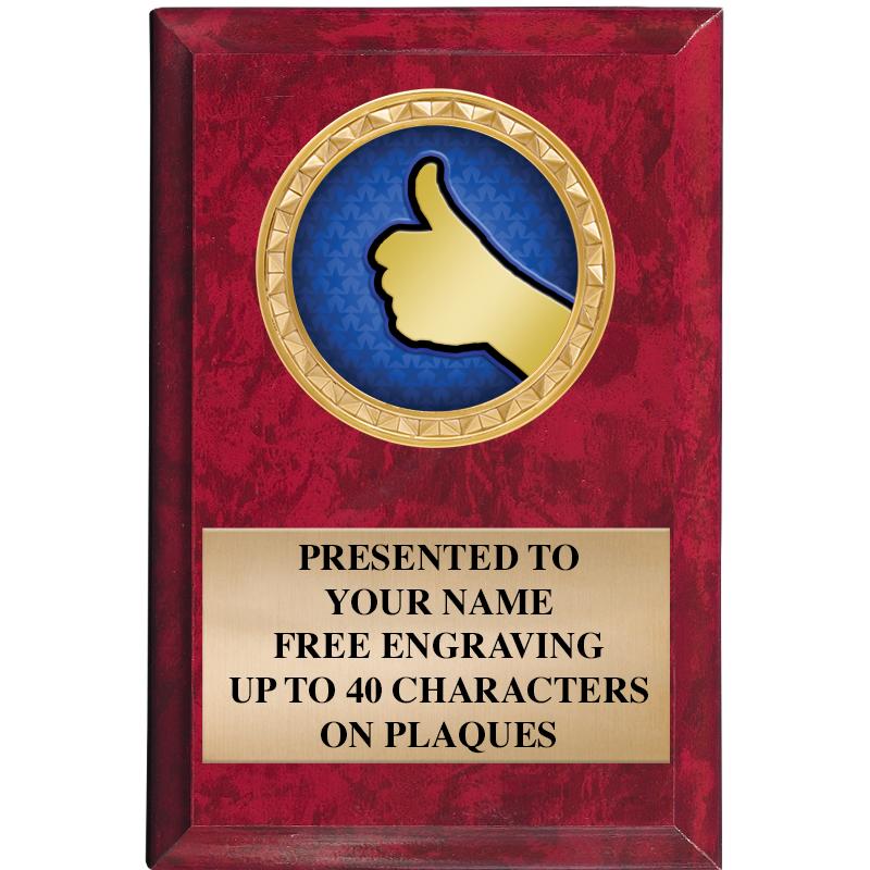 4" X 6" RED MBL INSERT PLQ