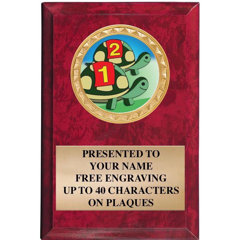 4" X 6" RED MBL INSERT PLQ