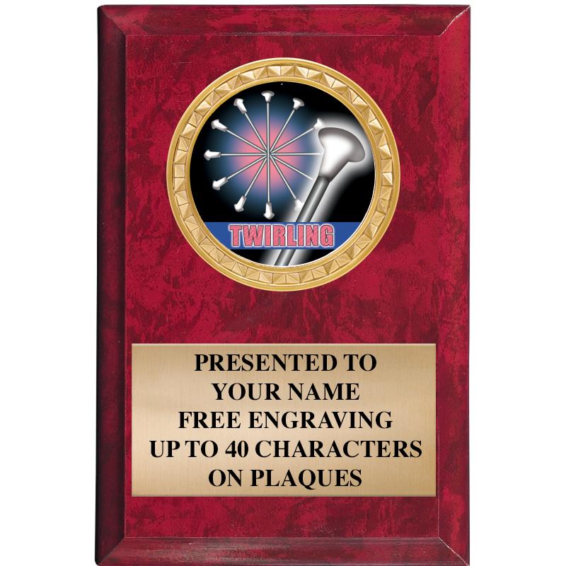 4" X 6" RED MBL INSERT PLQ