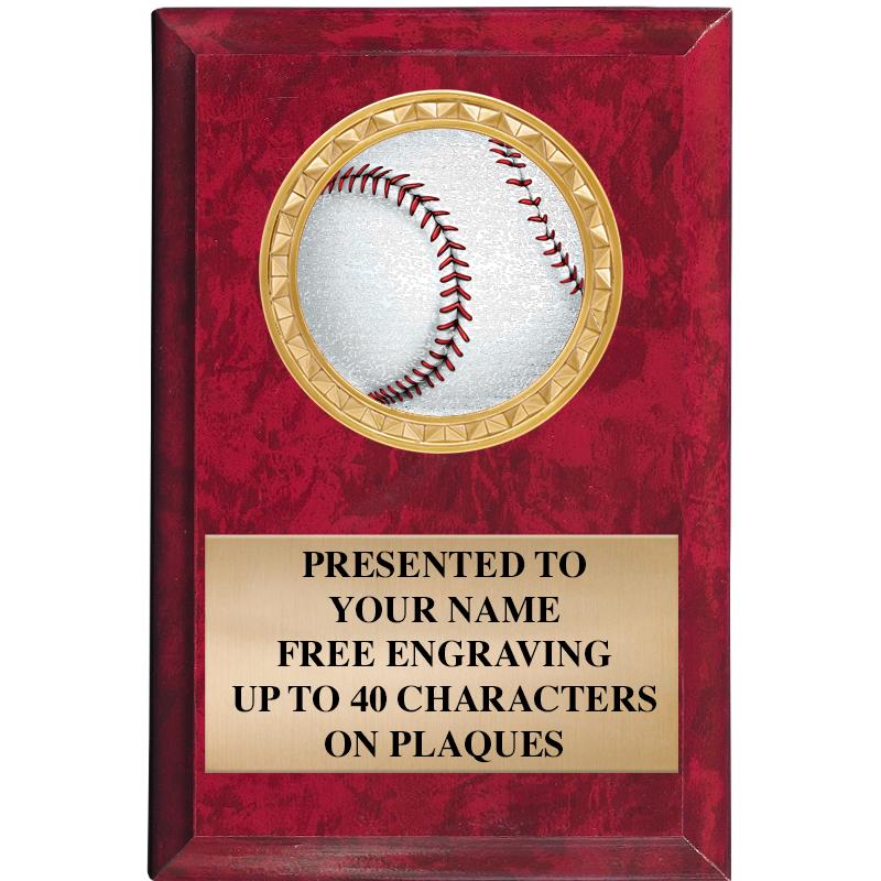 4" X 6" RED MBL INSERT PLQ