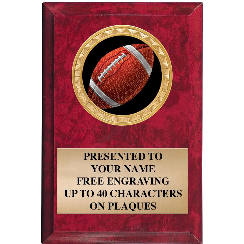 4" X 6" RED MBL INSERT PLQ