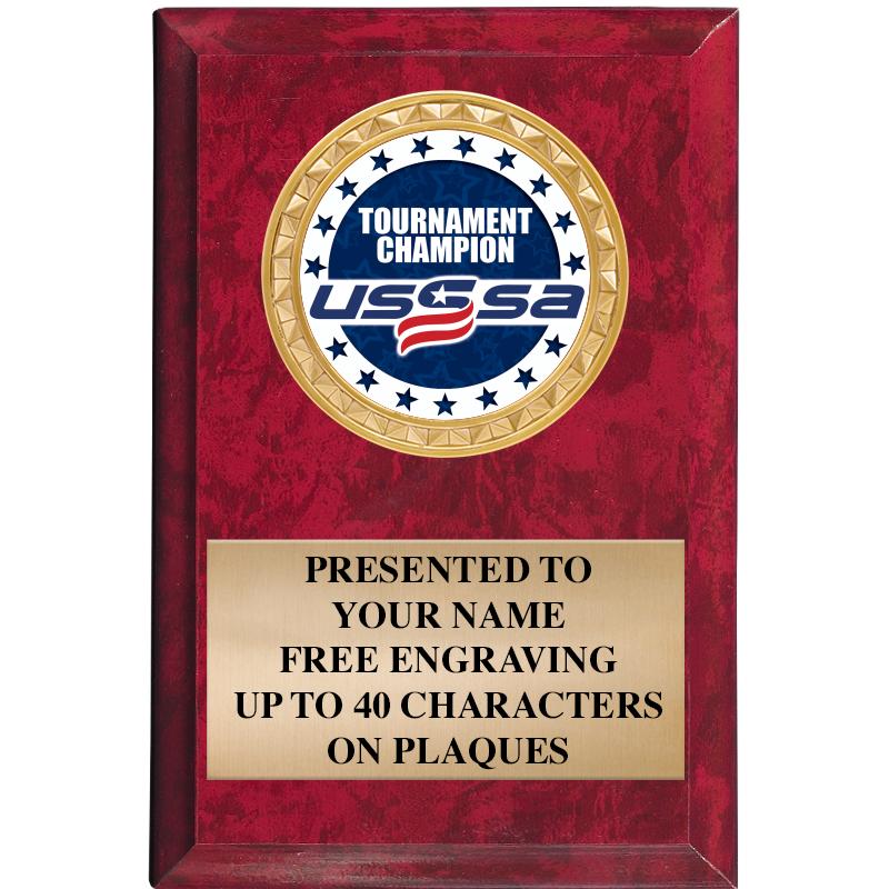 4" X 6" RED MBL INSERT PLQ