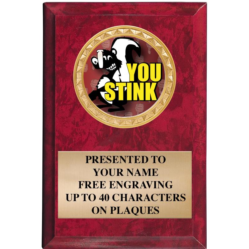 4" X 6" RED MBL INSERT PLQ