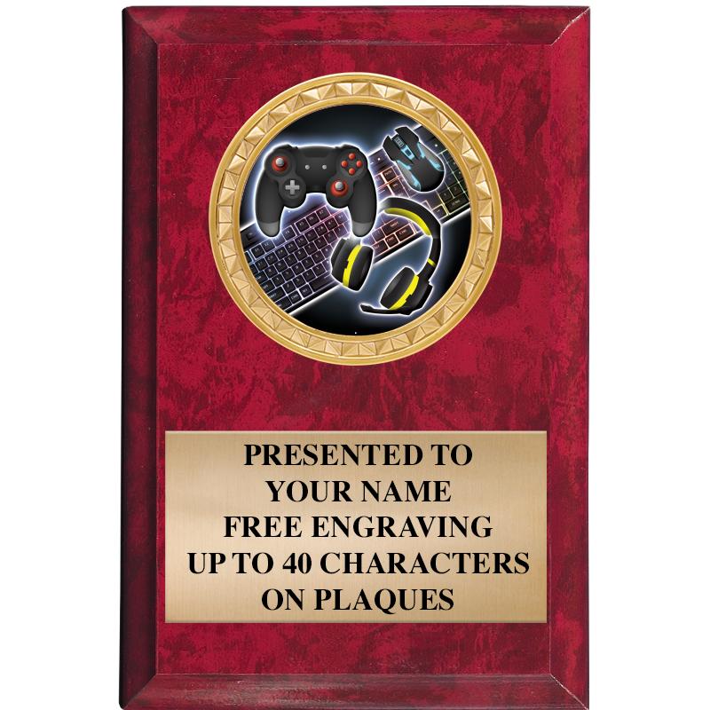 4" X 6" RED MBL INSERT PLQ