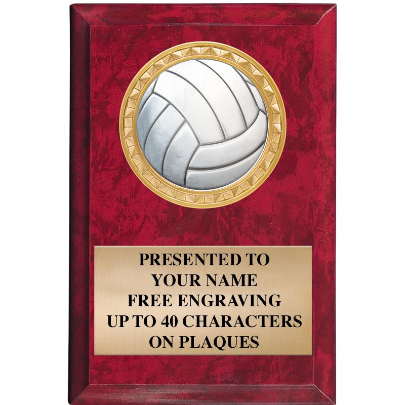 4" X 6" RED MBL INSERT PLQ