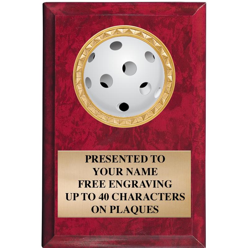 4" X 6" RED MBL INSERT PLQ