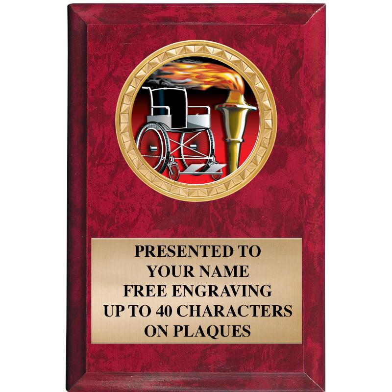 4" X 6" RED MBL INSERT PLQ