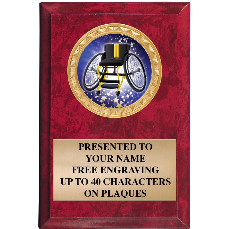 4" X 6" RED MBL INSERT PLQ