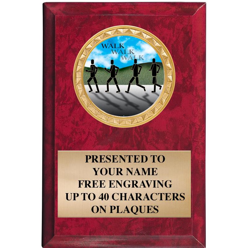 4" X 6" RED MBL INSERT PLQ