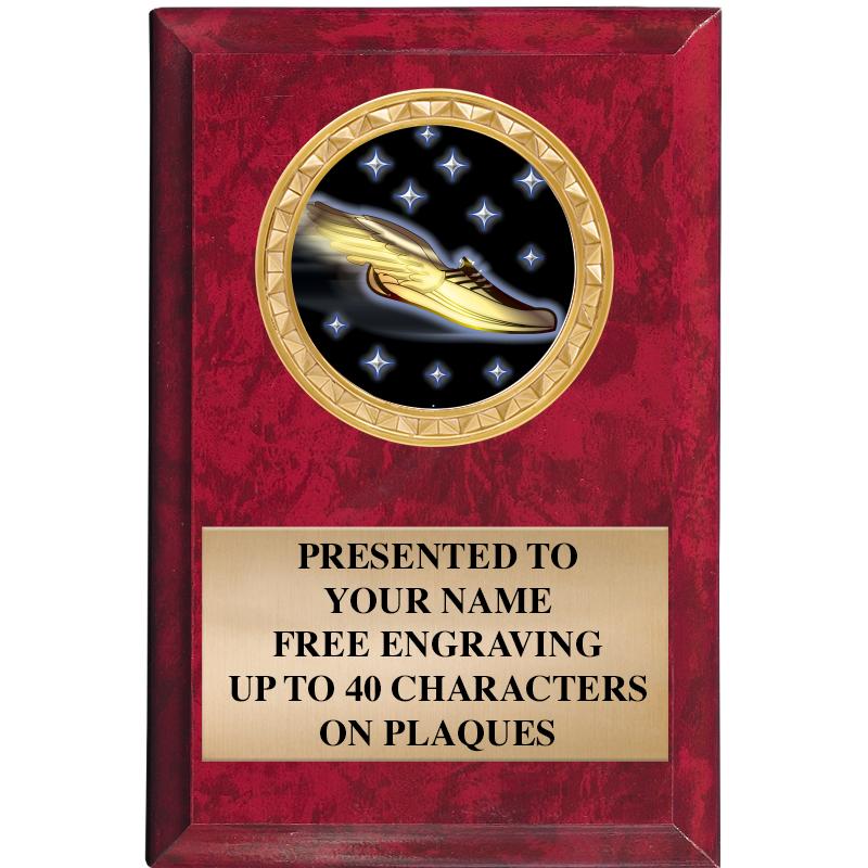 4" X 6" RED MBL INSERT PLQ