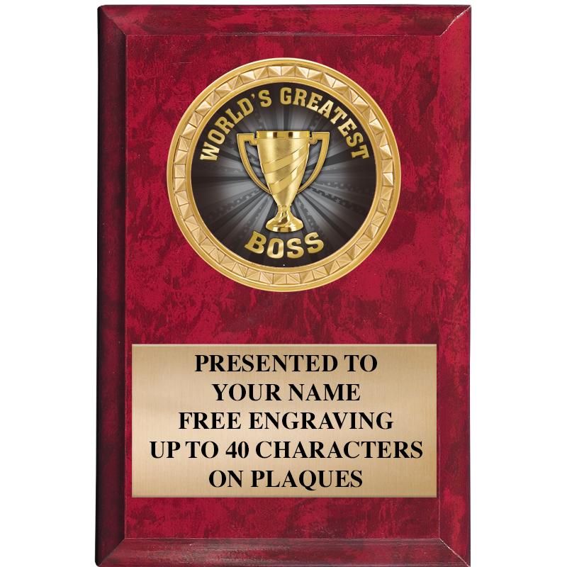 4" X 6" RED MBL INSERT PLQ