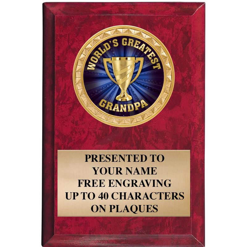 4" X 6" RED MBL INSERT PLQ