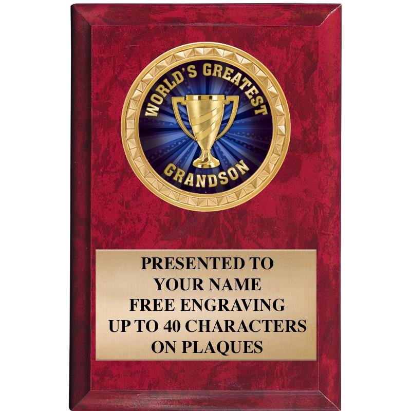 4" X 6" RED MBL INSERT PLQ