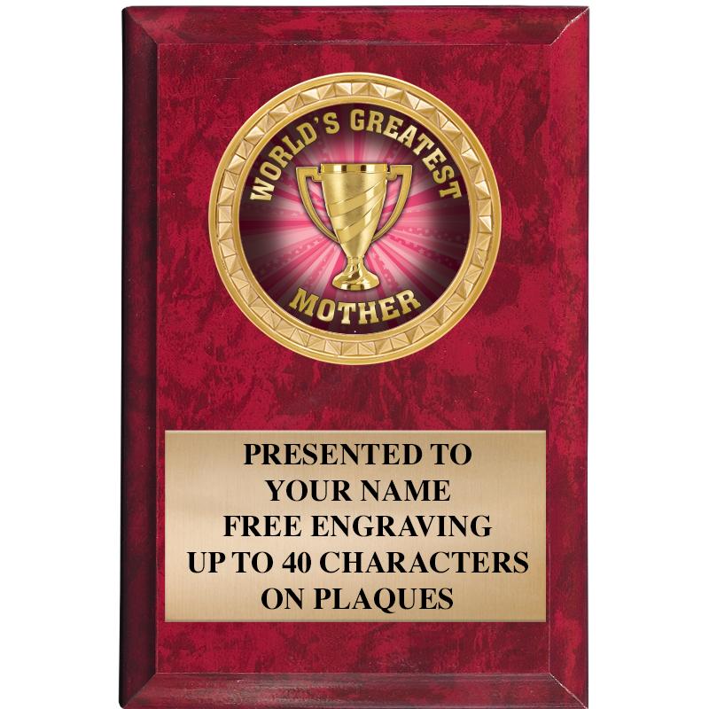 4" X 6" RED MBL INSERT PLQ