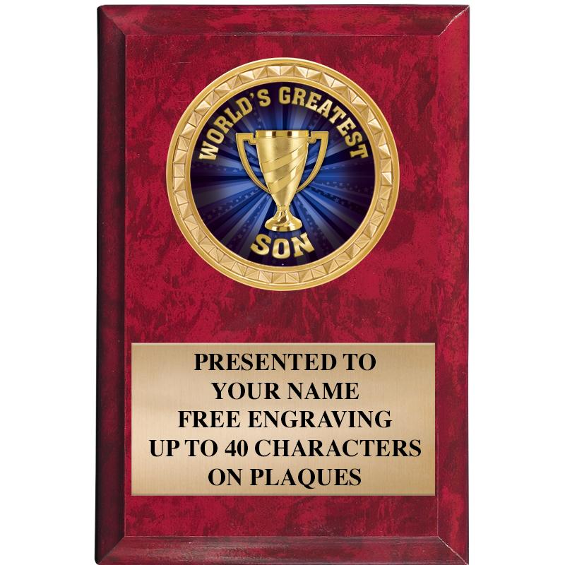 4" X 6" RED MBL INSERT PLQ