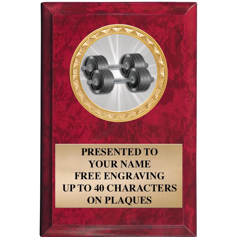 4" X 6" RED MBL INSERT PLQ