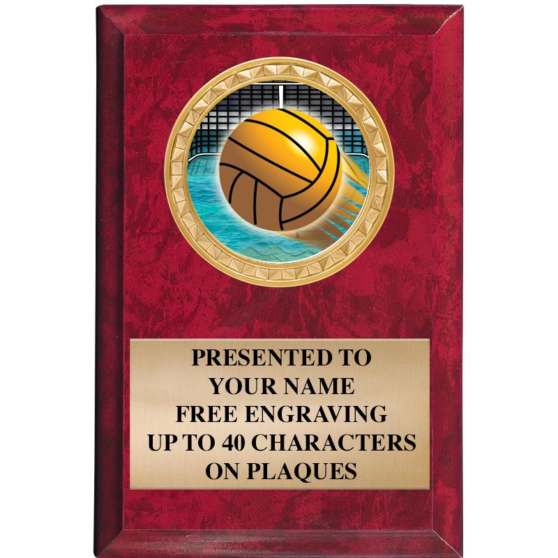 4" X 6" RED MBL INSERT PLQ