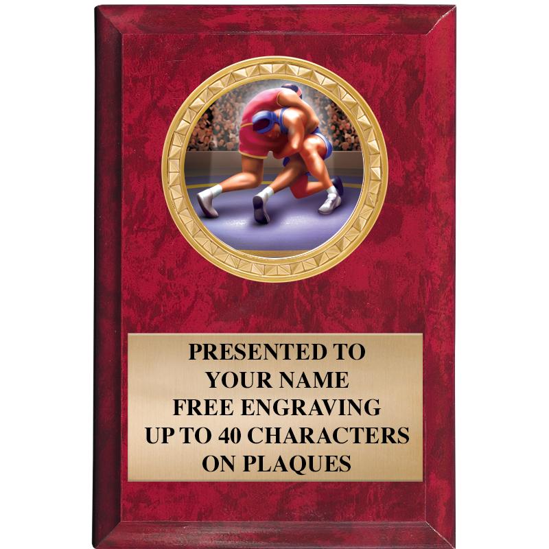 4" X 6" RED MBL INSERT PLQ