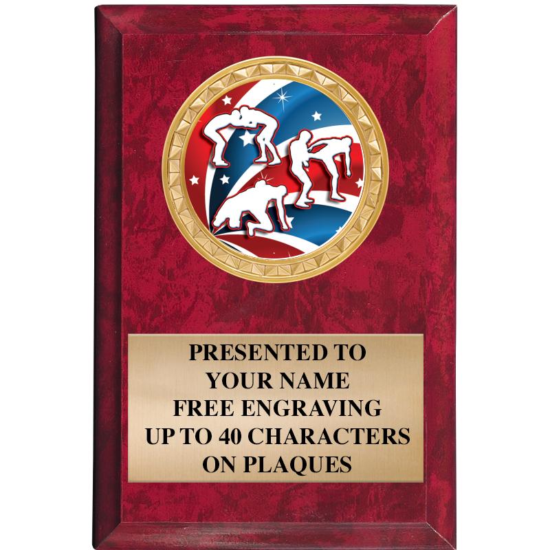 4" X 6" RED MBL INSERT PLQ