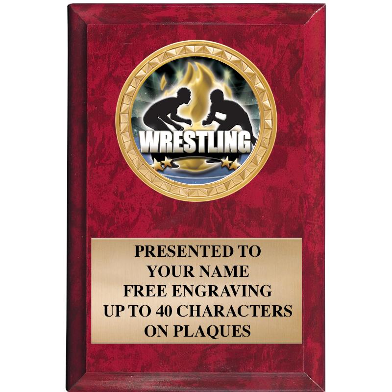 4" X 6" RED MBL INSERT PLQ