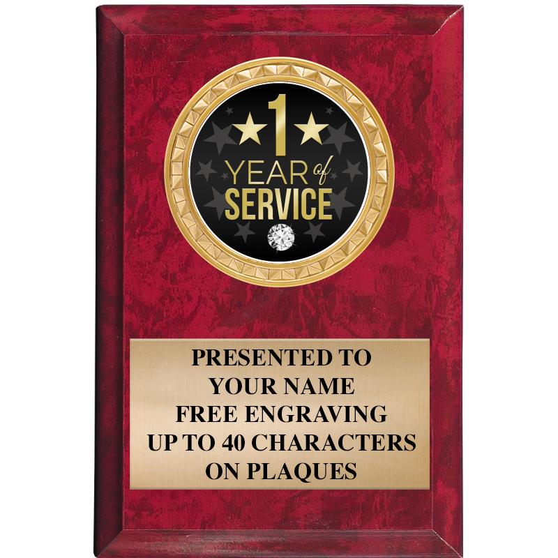 4" X 6" RED MBL INSERT PLQ