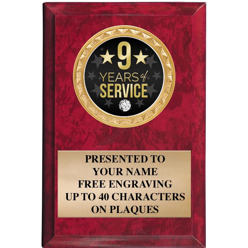 4" X 6" RED MBL INSERT PLQ