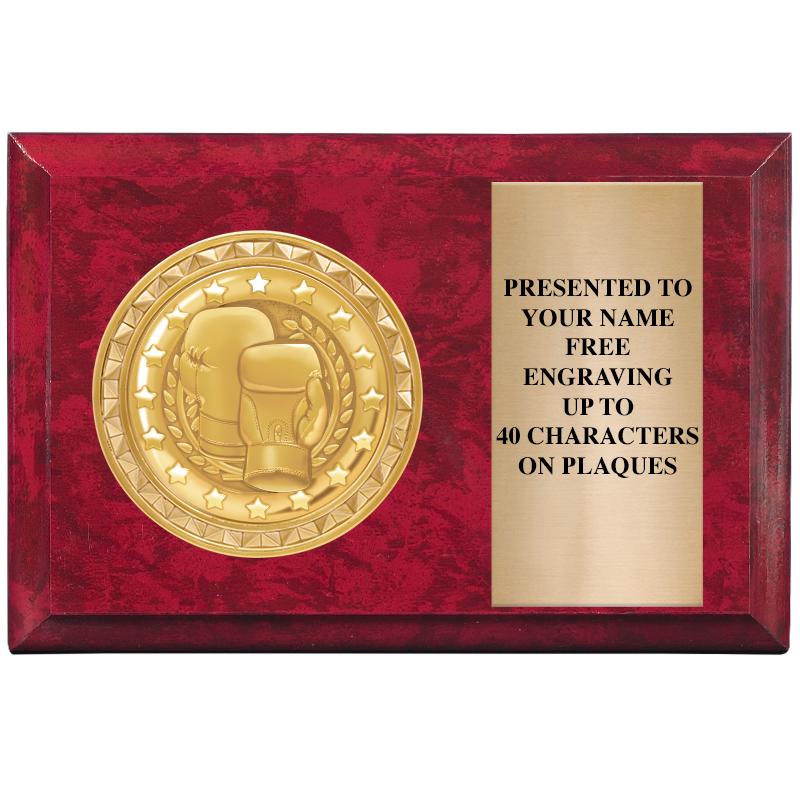 6" X 4" RED MBL INSERT PLQ