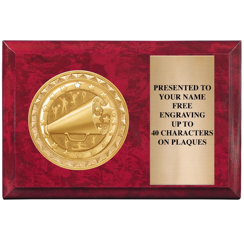 6" X 4" RED MBL INSERT PLQ