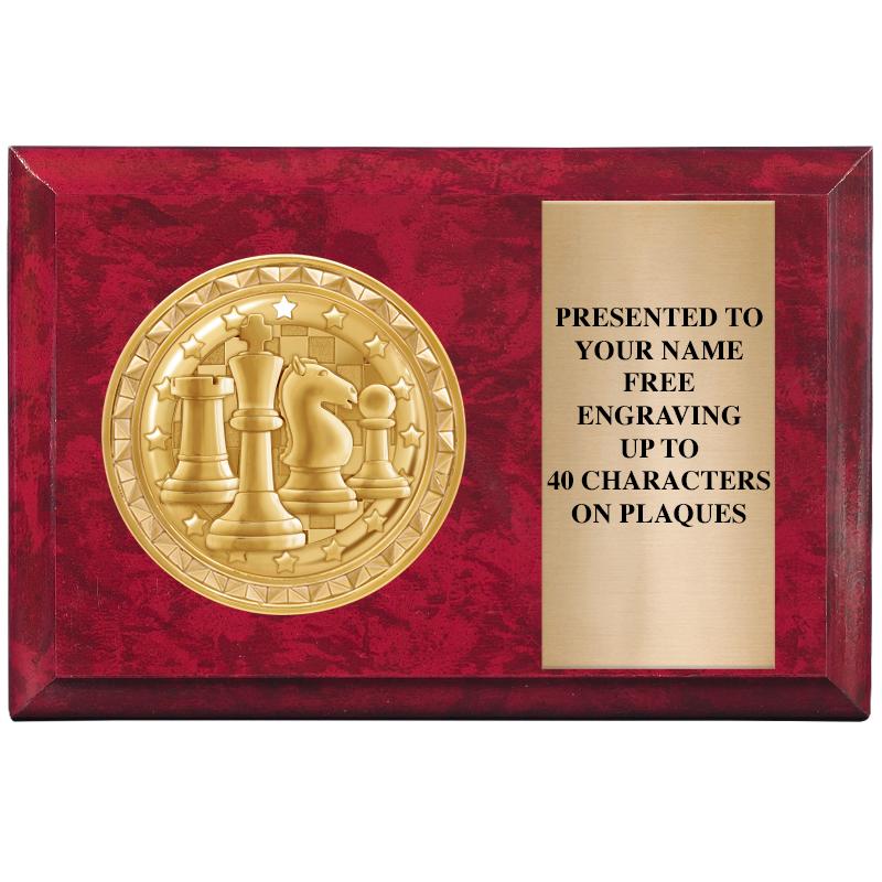 6" X 4" RED MBL INSERT PLQ