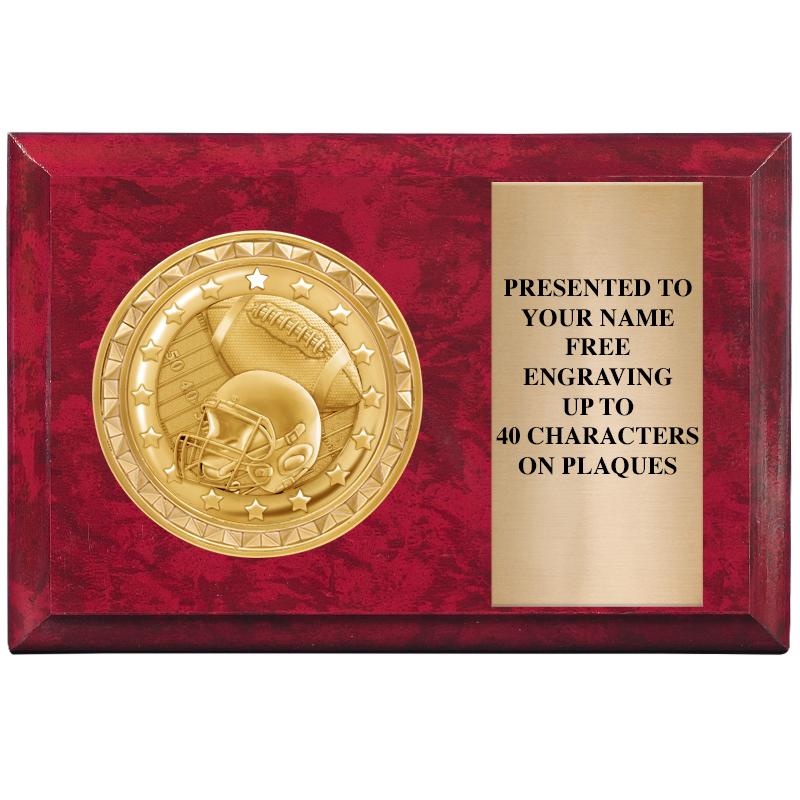 6" X 4" RED MBL INSERT PLQ