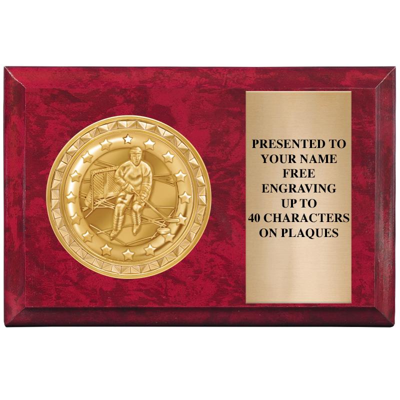 6" X 4" RED MBL INSERT PLQ