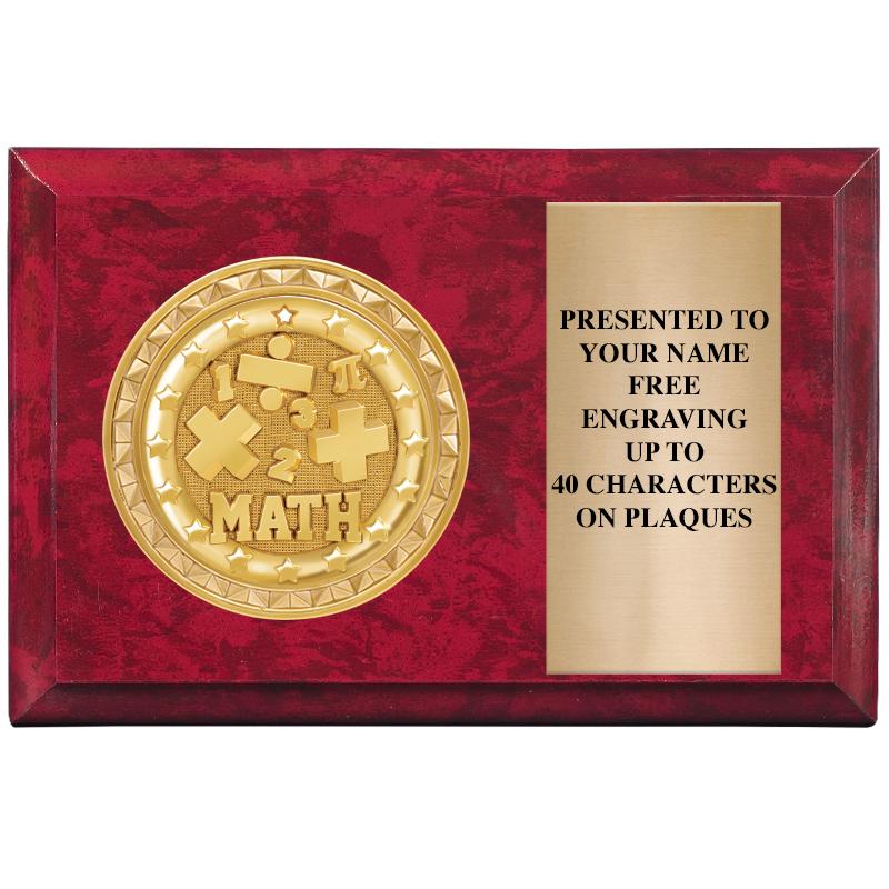 6" X 4" RED MBL INSERT PLQ